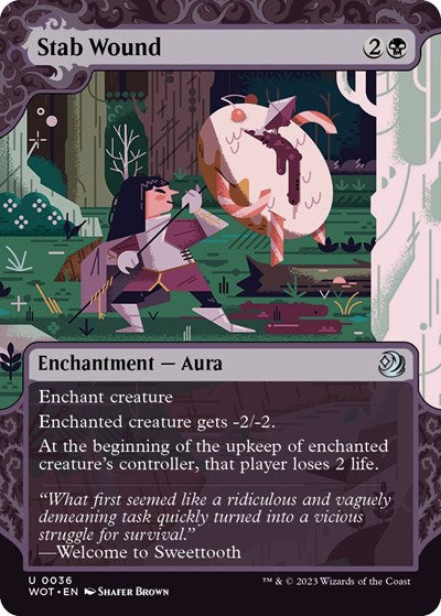 Stab Wound (Wilds of Eldraine: Enchanting Tales) Light Play Foil