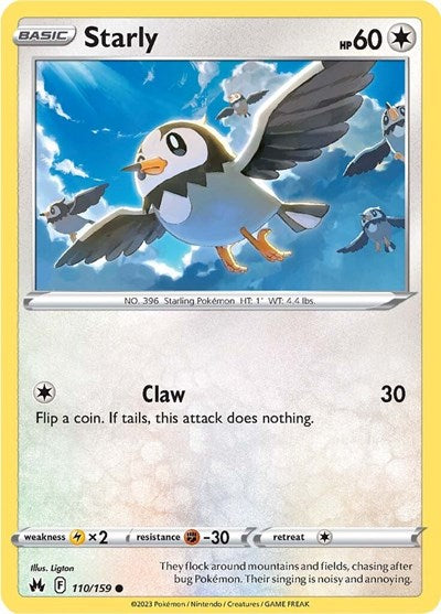 Starly (Crown Zenith) Near Mint Reverse Holofoil