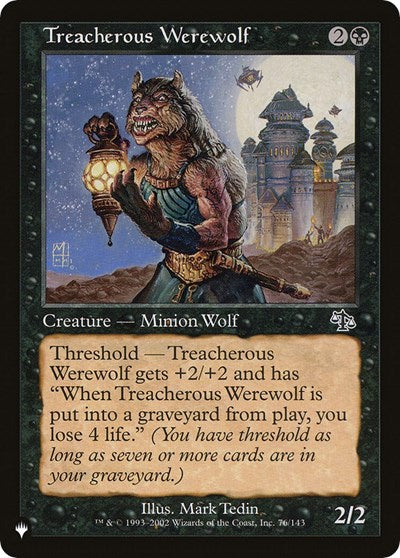 Treacherous Werewolf (The List) Light Play