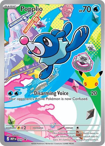 Popplio - 045 (ME: Mega Evolution Promo) Light Play Holofoil