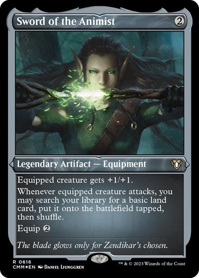 Sword of the Animist (Foil Etched) (Commander Masters) Light Play Foil