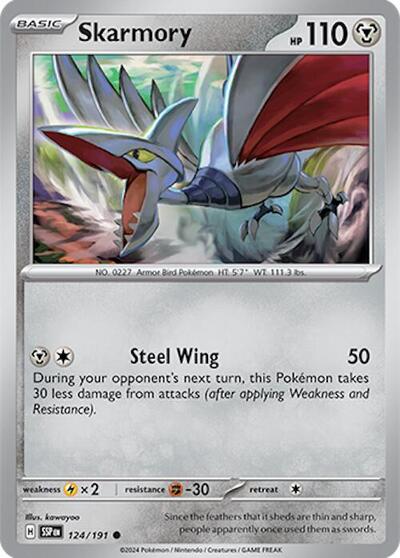 Skarmory - 124 (SV08: Surging Sparks) Light Play