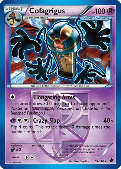 Cofagrigus (Team Plasma) (57) (Plasma Freeze) Damaged / Poor