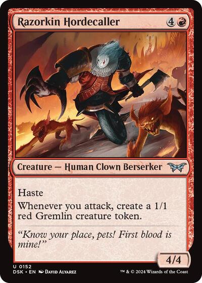 Razorkin Hordecaller (Duskmourn: House of Horror) Light Play Foil