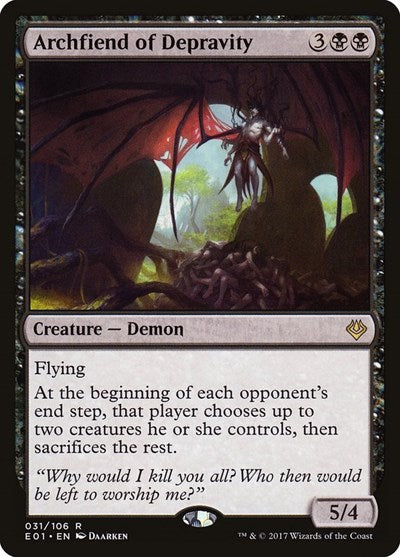 Archfiend of Depravity (Archenemy: Nicol Bolas) Light Play