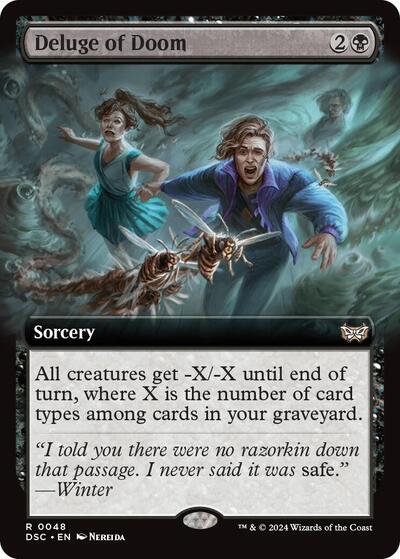 Deluge of Doom (Extended Art) (Commander: Duskmourn: House of Horror) Light Play