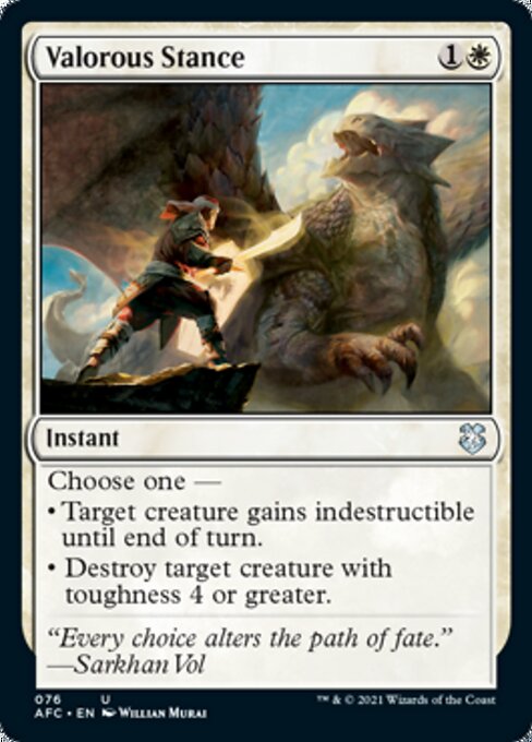 Valorous Stance (Commander 2021 Forgotten Realms) Light Play