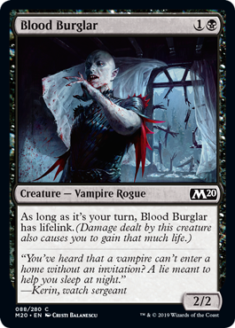 Blood Burglar (Magic 2020 Core Set) Light Play