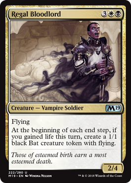 Regal Bloodlord (Magic 2019 Core Set) Light Play Foil