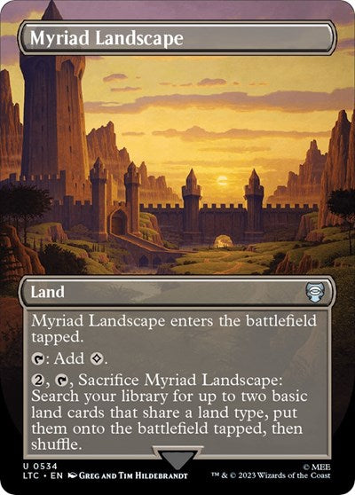 Myriad Landscape (Borderless) (Commander: The Lord of the Rings: Tales of Middle-earth) Light Play Foil