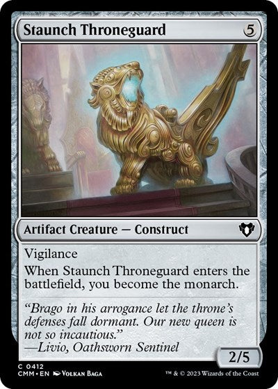 Staunch Throneguard (Commander Masters) Light Play Foil
