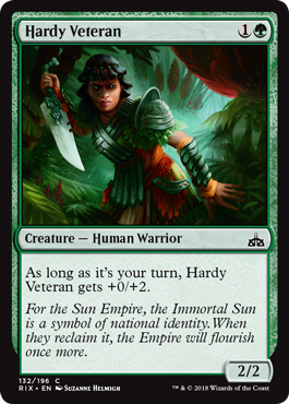 Hardy Veteran (Rivals of Ixalan) Light Play