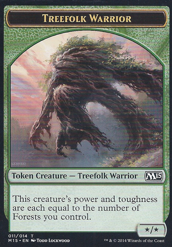 Treefolk Warrior Token (Magic 2015 Core Set) Light Play