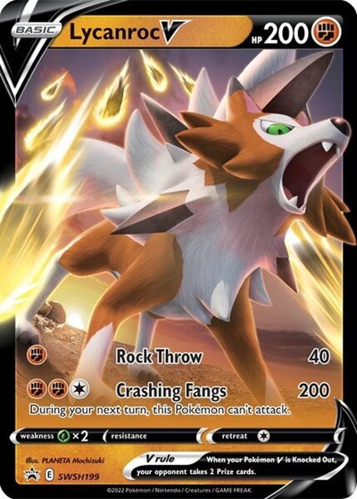 Lycanroc V - SWSH199 (SWSH: Sword & Shield Promo Cards) Light Play Holofoil
