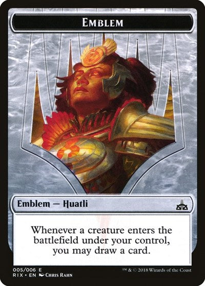 Emblem - Huatli, Radiant Champion (Rivals of Ixalan) Light Play