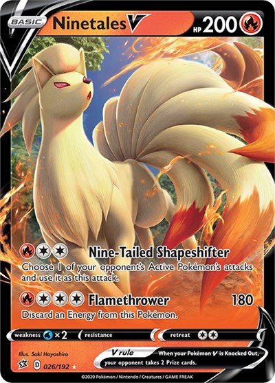 Ninetales V (SWSH02: Rebel Clash) Near Mint