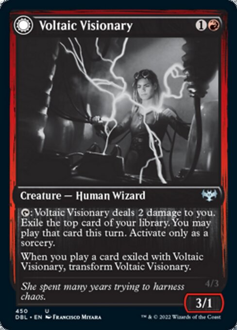 Voltaic Visionary / Volt-Charged Berserker (Innistrad: Double Feature) Light Play