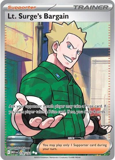 Lt. Surge's Bargain - 170 (ME01: Mega Evolution) Light Play Holofoil