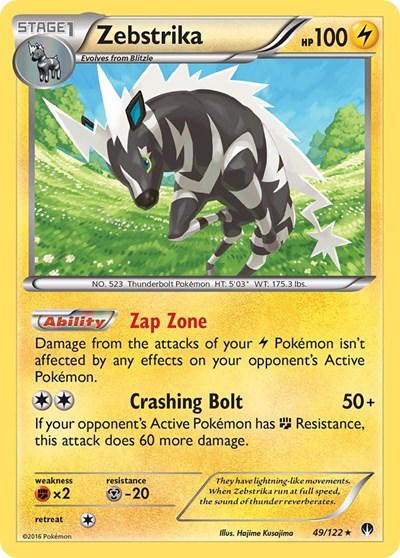 Zebstrika (XY - BREAKpoint) Damaged / Poor