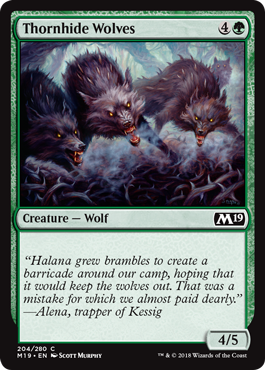 Thornhide Wolves (Magic 2019 Core Set) Light Play