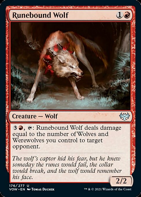 Runebound Wolf (Innistrad: Crimson Vow) Light Play