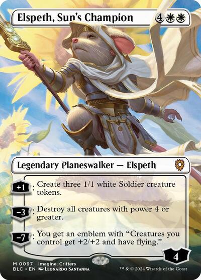 Elspeth, Suns Champion (Borderless) (Commander: Bloomburrow) Light Play