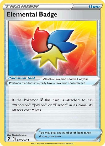 Elemental Badge (SWSH07: Evolving Skies) Light Play