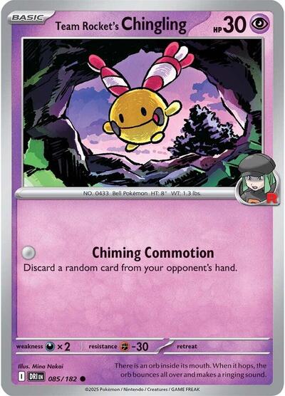 Team Rocket's Chingling (SV10: Destined Rivals) Light Play Reverse Holofoil
