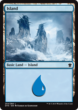 Island (254) (Dragons of Tarkir) Light Play