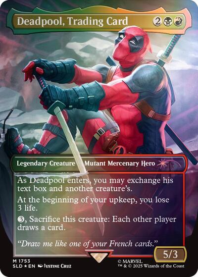 Deadpool, Trading Card (Rainbow Foil) (Secret Lair) Near Mint Foil