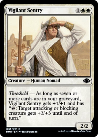 Vigilant Sentry (Dominaria Remastered) Light Play Foil