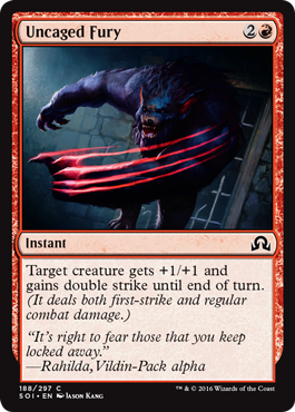 Uncaged Fury (Shadows Over Innistrad) Light Play