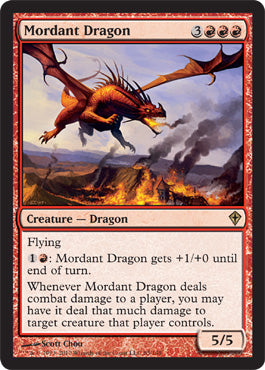 Mordant Dragon (Worldwake) Light Play