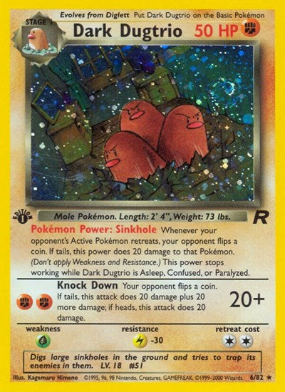 Dark Dugtrio (6) (Team Rocket) Damaged / Poor Holofoil 1st Edition