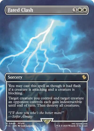 Fated Clash (Borderless) (Commander: FINAL FANTASY) Light Play Foil