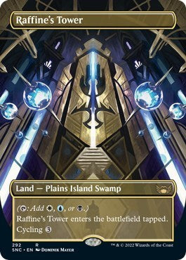Raffine's Tower (Borderless) (Streets of New Capenna) Light Play Foil