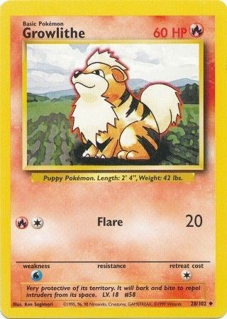 Growlithe (Base Set) Damaged / Poor