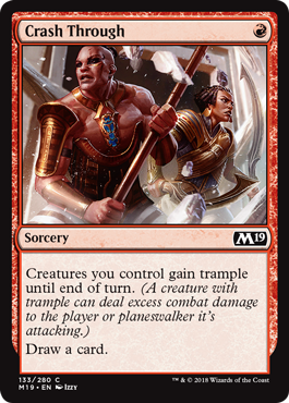 Crash Through (Magic 2019 Core Set) Light Play