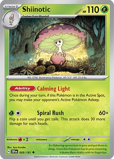 Shiinotic - 009 (SV08: Surging Sparks) Light Play Reverse Holofoil