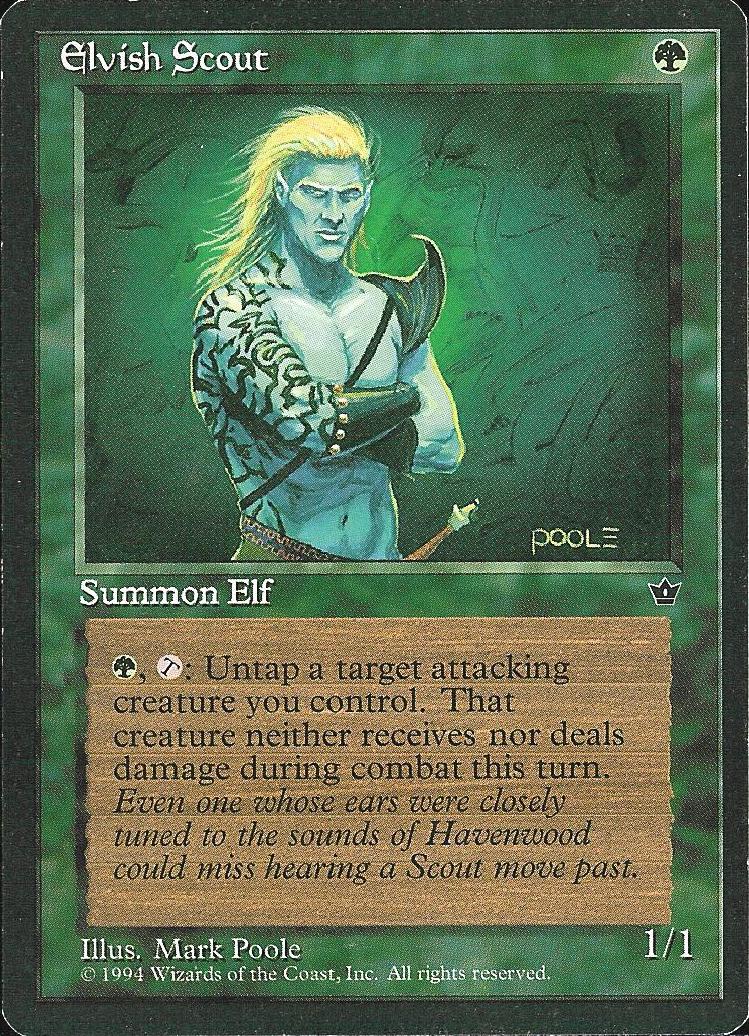 Elvish Scout (Poole) (Fallen Empires) Medium Play