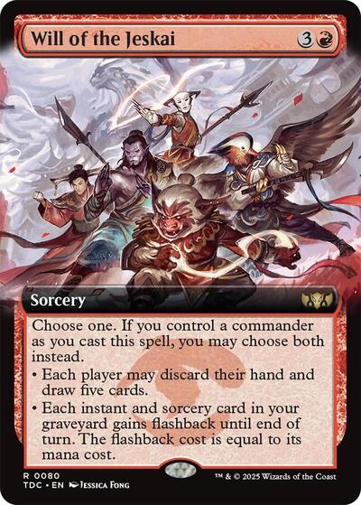 Will of the Jeskai (Extended Art) (Commander: Tarkir: Dragonstorm) Light Play