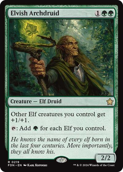 Elvish Archdruid (Foundations) Light Play Foil