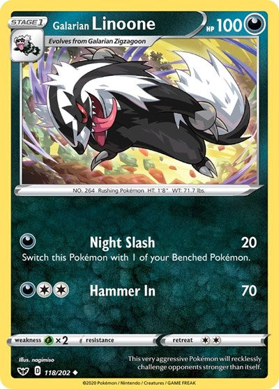 Galarian Linoone (SWSH01: Sword & Shield Base Set) Medium Play