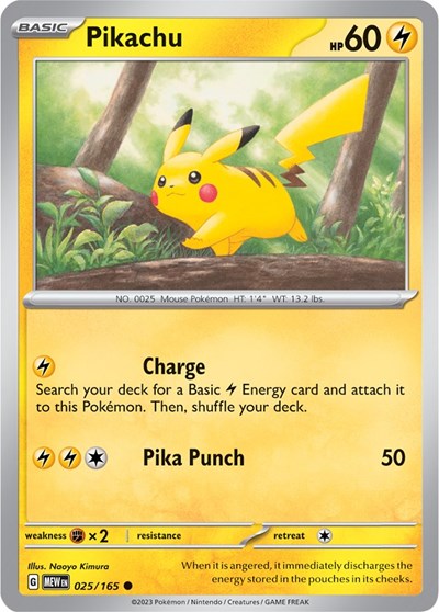 Pikachu - 025 (Scarlet and Violet: 151) Light Play Reverse Holofoil