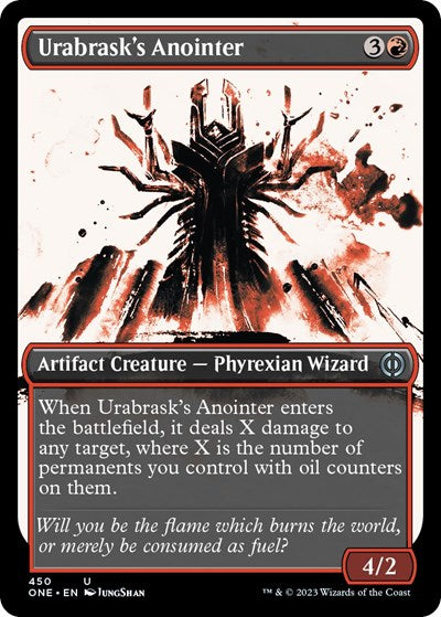 Urabrask's Anointer (Showcase) (Step-and-Compleat Foil) (Phyrexia: All Will Be One) Light Play Foil