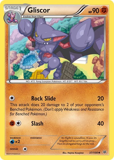 Gliscor (XY Roaring Skies) Damaged / Poor Reverse Holofoil