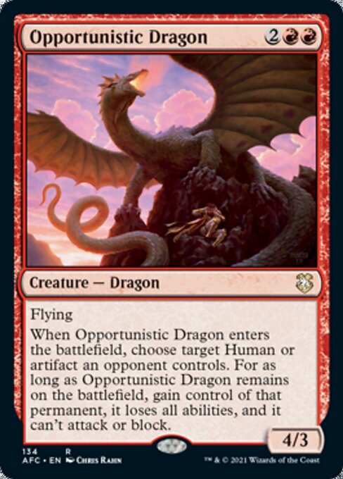 Opportunistic Dragon (Commander 2021 Forgotten Realms) Light Play