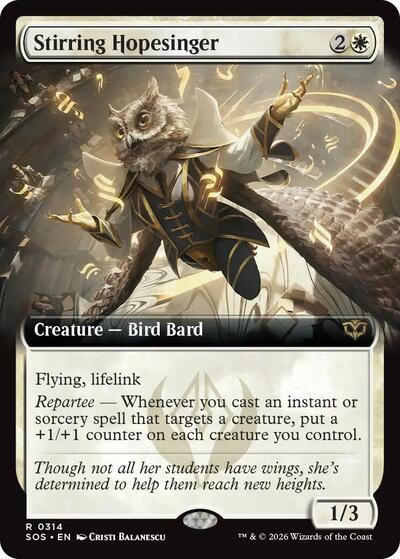Stirring Hopesinger (Extended Art) (Secrets of Strixhaven) Light Play Foil
