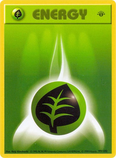 Grass Energy (Base Set (Shadowless)) Light Play Unlimited
