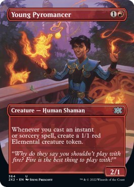 Young Pyromancer (Borderless) (Double Masters 2022) Light Play